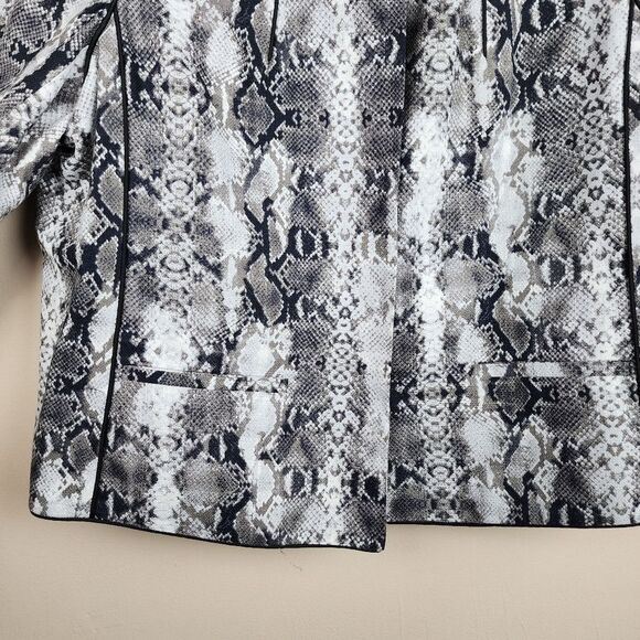 Linea by Louis Dell'Olio Blazer Grey Snakeskin Cotton Jacket Animal Print Sz 1X - Picture 12 of 16